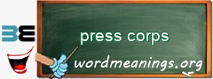 WordMeaning blackboard for press corps